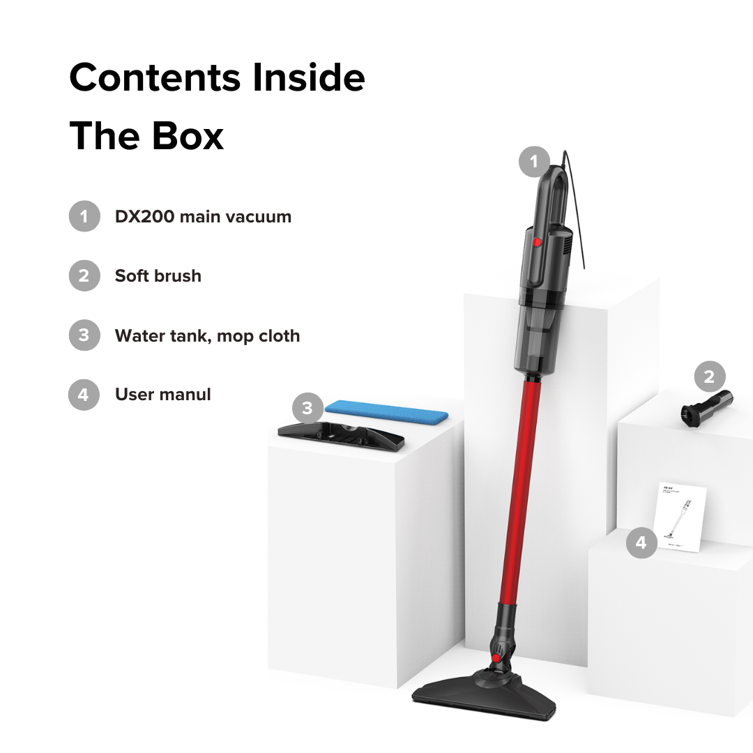 Airbot DX200 Ultra Thin Slim Wet & Dry Mop Vacuum with Water Tank Mopping Cloth Handheld Stick Vacuum Cleaner Airbot DX200 Ultra Thin Slim Wet & Dry Mop Vacuum with Water Tank Mopping Cloth Handheld Stick Vacuum Cleaner